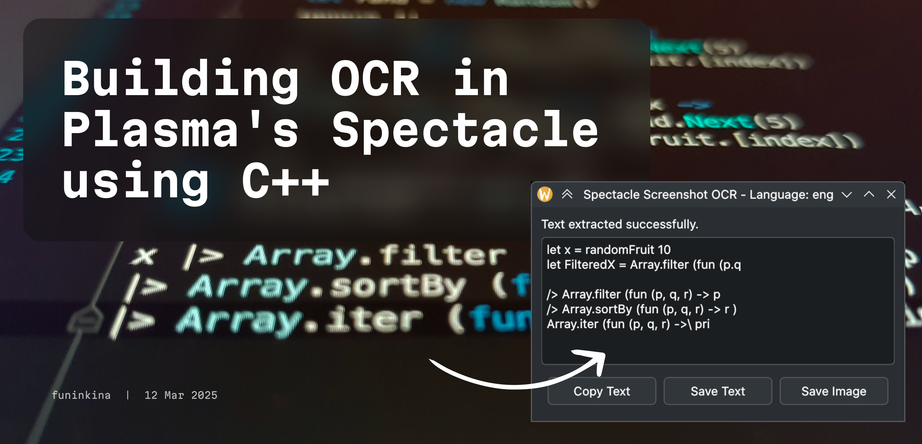 Building OCR in Plasma's Spectacle using C++